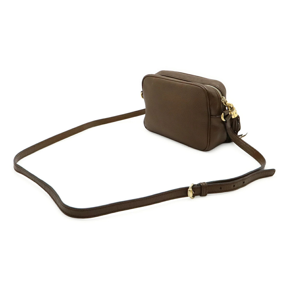 Gucci Tassel Soho Cocoa Fringe Leather Bag Crossbody Brown Disco Brown